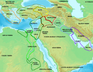 Map of Middle East during Middle Assyrian period - source Wikipedia briangotts Amarnamap